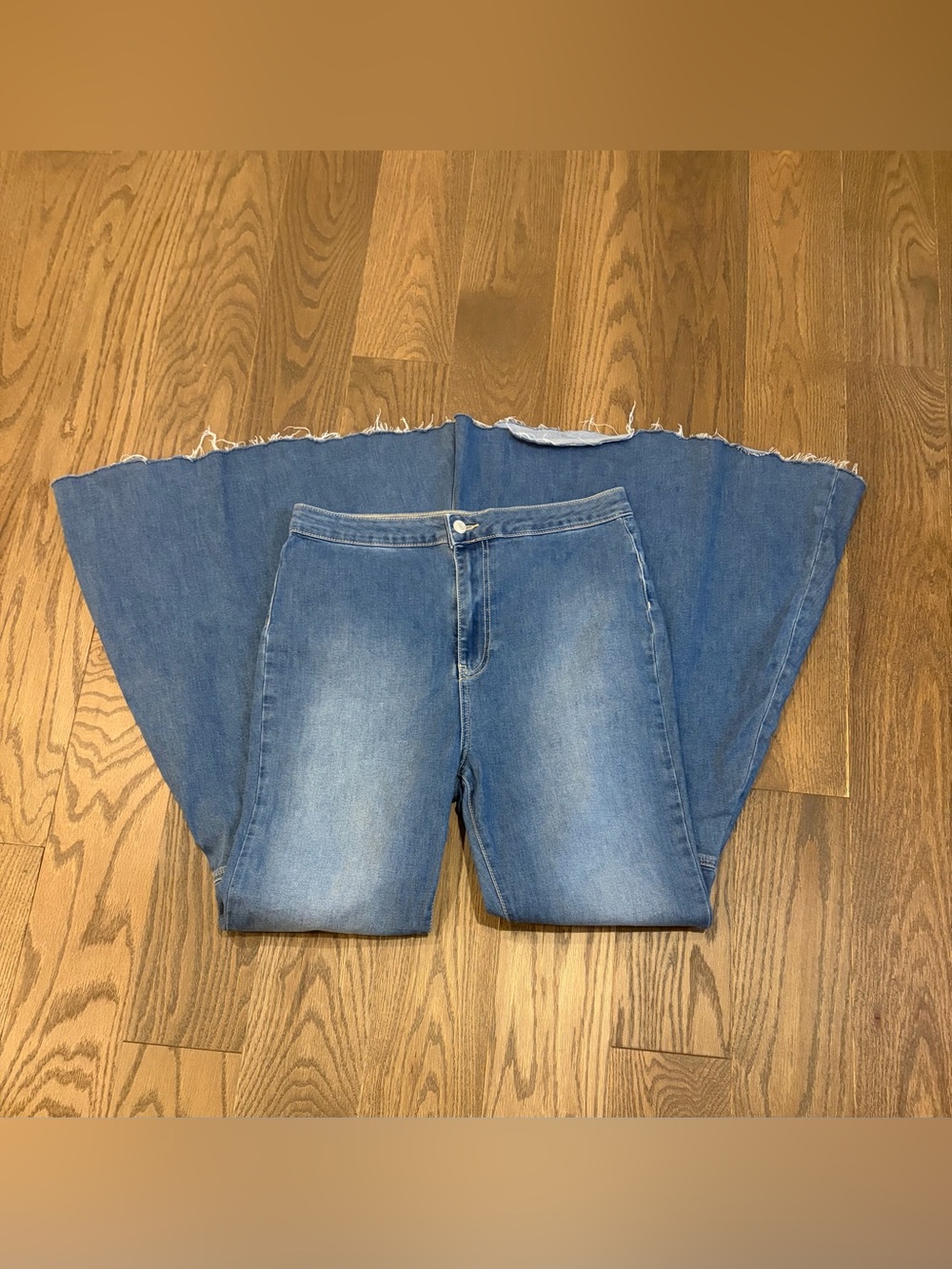 Free People We The Free Just Float On Super Flare Jeans 31 Raw Hem High Rise